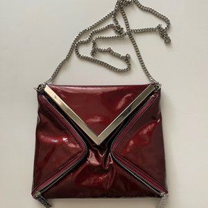 Kooba Patent Leather Zip Pockets Clutch
